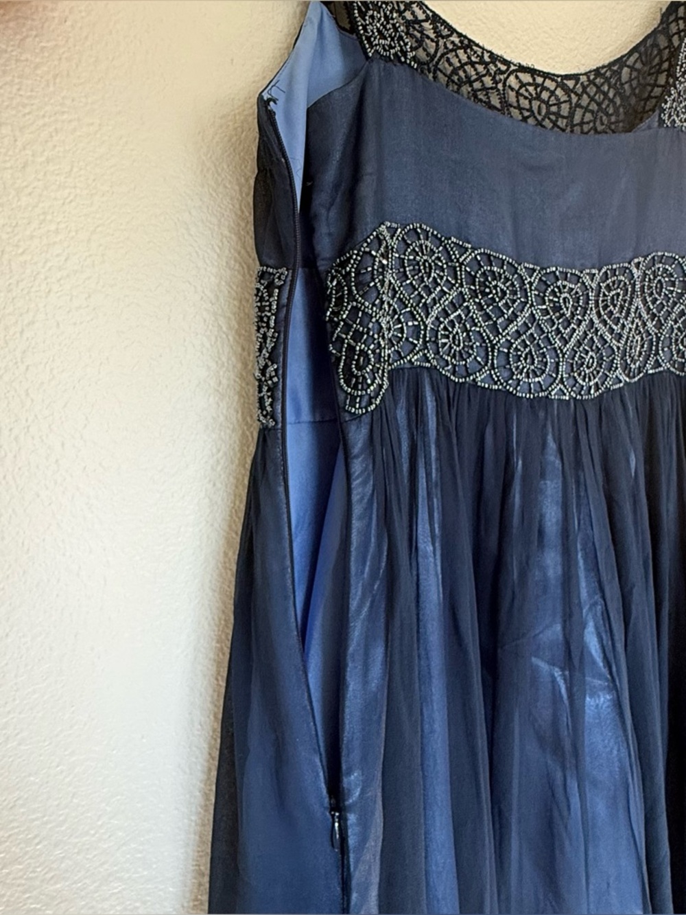 VTG 100% Silk Midi Dress Fairycore Adrianna Papell Sz 10 - Picture 9 of 10